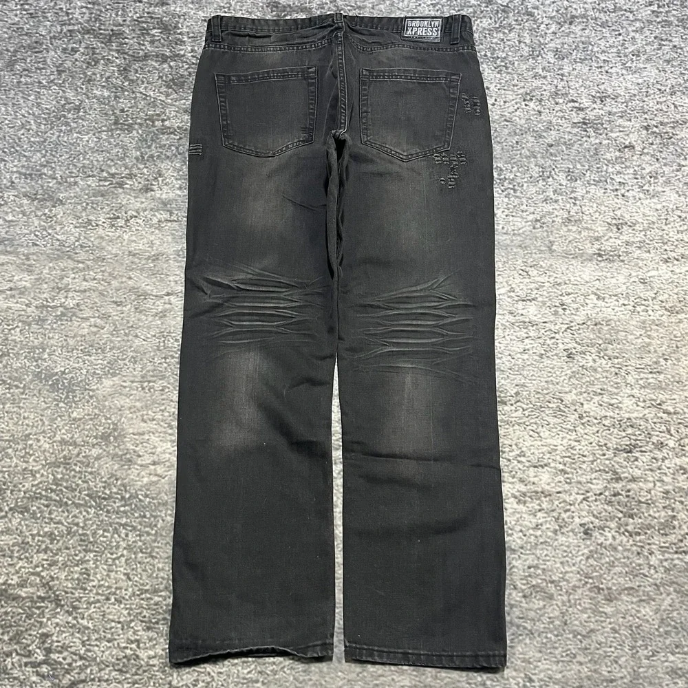 Vintage Brooklyn Xpress Jeans Mens‎ 38x31 Black Y2K Denim Grunge Archive